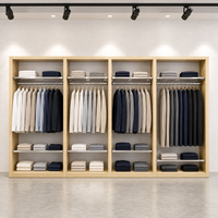 Étagère de présentation de vêtements en acier inoxydable poli miroir, cadre ouvert, étagère en verre, usage commercial