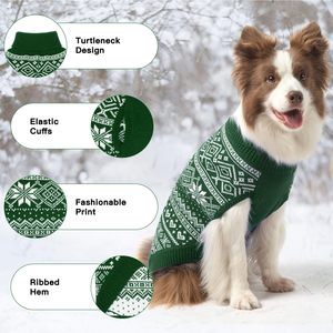 Suéter de Invierno para Perros de Raza Grande, Estilo Nórdico Clásico, Jersey Tejido para Mascotas con Cuello Alto, Ropa para Clima Frío - Product Image 4