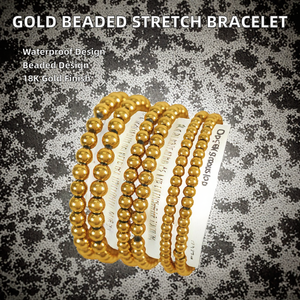 Pulsera Elástica de Cuentas para Niños, Chapada en Oro de 18K y Cobre, Moderna, para Bodas - Product Image 2