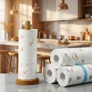 डिस्पोजेबल मोटे रसोई कागज तौलिया गीला और सूखा आसान साफ लैट कपड़े पुनः प्रयोज्य गैर बुना मुद्रित सफाई कपड़े पुनः प्रयोज्य गैर बुना मुद्रित सफाई कपड़े - Product Image 1