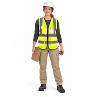 Gilet de sécurité réfléchissant pour géomètre, gilet d'inspection haute visibilité en maille avec poches utilitaires