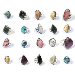 Birthstone Rings 925 Sterling Silver Wholesale Handmade Jewelry Factory Made Jaipur India - Product Image 1