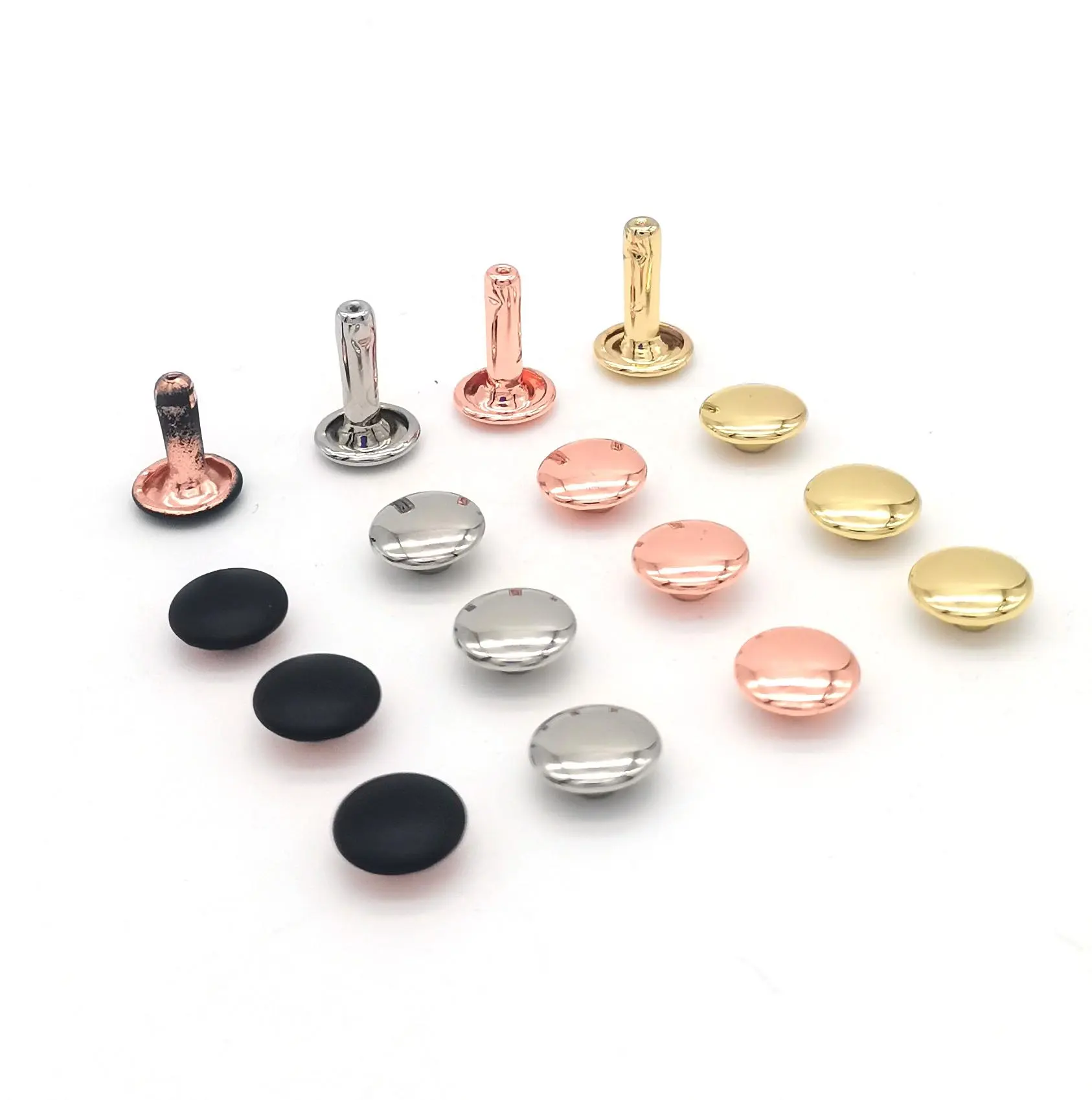 Оптовая продажа, декоративные заклепки с двойной крышкой, заклепки, заклепки с круглой головкой для сумки