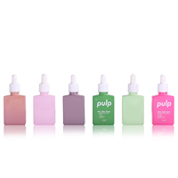 Bouteilles en verre ambré carrées de 15 ml et 30 ml, bouteille en verre rectangulaire, bouteille de parfum carrée rose en verre