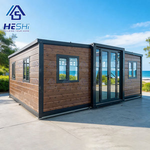 บ้านสำเร็จรูป HeSHi โมเดิร์น คอนเทนเนอร์เฮาส์ ภายนอกตกแต่งด้วยไม้ โมดูลพักอาศัยแบบขยายได้ ดีไซน์ทรงสี่เหลี่ยมผืนผ้า - Product Image 1