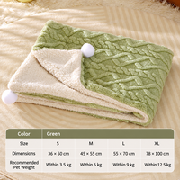 Couverture double face pour animaux de compagnie, tapis chaud d'hiver de couleur unie pour chat, coussin doux pour chaton, couverture pour chien