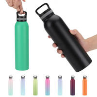 Botella de agua deportiva de acero inoxidable de doble pared de 18oz con logotipo personalizado Frasco isotérmico con certificación ISO para uso en oficina