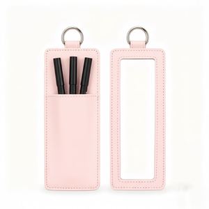 Estuche Elegante para Lápiz Labial HR con Espejo, Organizador de Delineador de Labios de Cuero PU, Bolsa de Lujo para Brillo Labial, Regalos para Mujeres y Niñas - Product Image 2