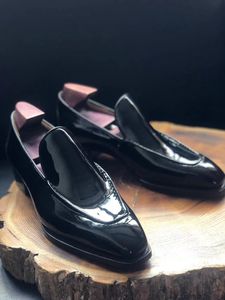 Ce ml27 काले पेटेंट फाइडलेबैक कमर का निर्माण बछड़ा चमड़े के पुरुषों के चमड़े के आउटसोर्स हैंडमेड लोफर - Product Image 3