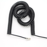 Cable de Carga Telefónico en Espiral de Cobre Puro OEM de Alta Flexibilidad USB-A Macho a RJ11 6P6C 6P4C, Plug and Play para Sistema de Alarma