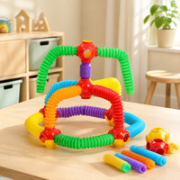 Blocs de construction Pop Tube pliables, connecteurs multi-angles, ensemble de construction pour enfants, jeu créatif