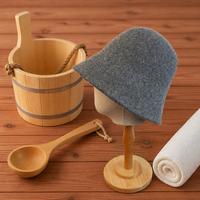 Chapeau de sauna en laine fait main avec broderie, bonnet de sauna en feutre écologique, protection thermique épaissie pour hammam et banya