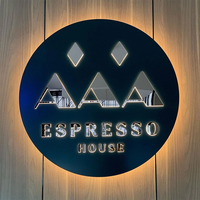 Boîte à lumière LED découpée au laser en acier inoxydable avec logo d'entreprise éclairé Boîte à lumière personnalisée avec logo de magasin à LED évidée
