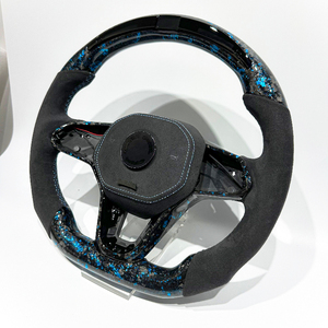 Volante Deportivo de Fibra de Carbono Forjado Azul Claro con Luces LED, Directo de Fábrica, para Volkswagen MK8 MK7 MK6 Golf R GTI <span class=keywords><strong>GTD</strong></span> GTE Polo Golf8 <span class=keywords><strong>Golf7</strong></span> - Product Image 4