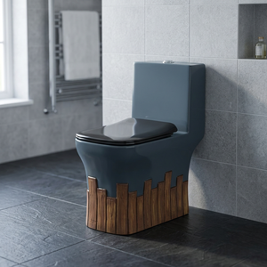 Ensemble WC monobloc carré de luxe en céramique avec réservoir encastré, articles sanitaires décoratifs pour villa - Product Image 1