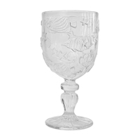 Verre à eau transparent gaufré, verre à boire motif poisson tropical, gobelets à vin sur pied pressés à la machine pour mariages à la plage