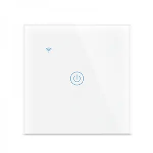 Tuya intelligent interrupteur électrique WiFi sans fil mural en verre tactile Alexa à commande vocale EU 1/2/3/4