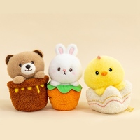 Juguetes de Peluche de Animales Ocultos en Frutas y Verduras, Mini Peluches de Panda, Conejo, Mono, Pollito y Ardilla para Decoración de Escritorio, Regalo para Niños