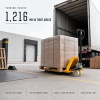 Chariot à palettes manuel 5 tonnes, longueur de fourche 1220 mm, pour sols intérieurs et transport logistique