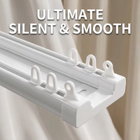 Rail de rideau double en PVC manuel pour décoration intérieure, fabriqué par le fabricant