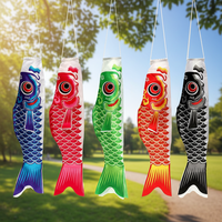 Grosir Bendera Ikan Koi Jepang Satin, Hiasan Gantung Layang-layang Ikan, Spanduk Bendera Ikan untuk Dekorasi Bar Sushi Jepang