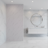Panneau mural en PVC de 1000 mm de large pour salle de bain, design marbre, système à mortaise et tenon, installation facile, directement de l'usine