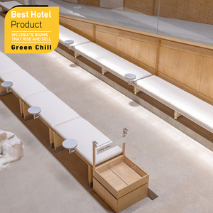 Table de salle à manger de luxe pour hôtel, plateau en verre trempé, bois durable, résistant aux rayures, hôtel de luxe - Product Image 1