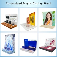 Support de présentation de table multifonctionnel en acrylique transparent moderne doré, détachable, écologique, taille et épaisseur personnalisables pour