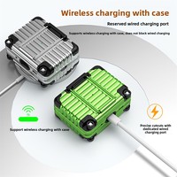 Étui pour AirPods Design Bagage, TPU+PC 2 en 1, Housse Antichoc avec Support Pliable et Boucle de Verrouillage pour AirPods Pro 2 Pro 3 AirPods 4