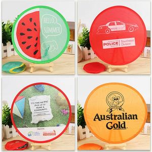 Éventails pliables modernes en polyester personnalisés par sublimation, imprimés DIY, en forme de disque volant – Cadeaux fantaisie pour la remise des diplômes - Product Image 4