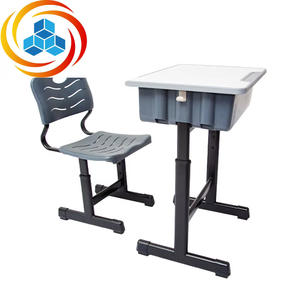 Ensemble bureau et chaise réglables modernes pour écoles, directement de l'usine, avec table en plastique écologique durable pour les étudiants - Product Image 3