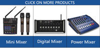 Lihui AM06 1moq Prix de gros abordable Console de mixage audio 6 canaux pour 2 microphones UHF Mini table de mixage DJ USB
