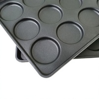 Plaque de cuisson et moule à hamburgers antiadhésifs en acier et aluminium robuste de 4 pouces, 15 cavités, résistantes au four, pour la préparation de burgers