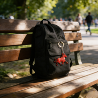 Sac à dos quotidien imperméable et léger pour animaux de ferme, motif cheval de dessin animé, vente en gros, accepte logo personnalisé 2D/3D, mousqueton en PVC
