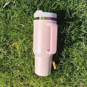 Outdoor Custom LogoBulk <b>Large</b> Capacity Valentine's Day 40oz rainbow Plated Tumbler for Laser Engraving - Product Image 4
