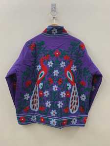 เสื้อแจ็คเก็ตโบโฮฤดูหนาวสีม่วงกำมะหยี่ปักลายสัตว์ ทำมือ ผ้าฝ้ายระบายอากาศ เป็นมิตรกับสิ่งแวดล้อม ของขวัญสำหรับเธอ - Product Image 4
