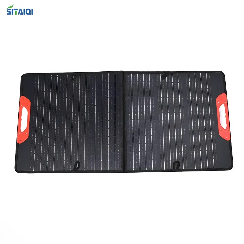 Cargador de teléfono celular solar plegable de carga rápida para acampar que viaja 100W Cargador solar múltiple plegado 5V