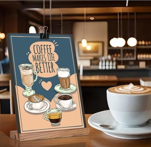 Gỗ nhỏ bảng đen dấu hiệu với đứng bằng gỗ clipboard đơn chủ cho <span class=keywords><strong>Tabletop</strong></span> trang trí - Product Image 4