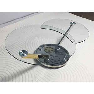 طاولة قهوة مستديرة ذات جرس زجاجي بتصميم فريد مع تروس للاستخدام المنزلي كأثاث لغرفة المعيشة - Product Image 6