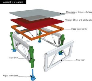 Tùy chỉnh xách tay nhôm tổ chức sự kiện sân khấu cho buổi hòa nhạc đám cưới dễ dàng cài đặt chiều cao có thể điều chỉnh thiết bị ngoài trời giàn hiển thị - Product Image 3