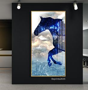 Décoration murale moderne en résine, Extra Large, 1 pièce, décor artistique, moderne, en porcelaine, <span class=keywords><strong>cheval</strong></span>, <span class=keywords><strong>peinture</strong></span> sur <span class=keywords><strong>acrylique</strong></span> - Product Image 4