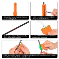 SPG Tir à l'arc 3D Tri-Liner Flèche Fletching Jig Scriber Vanes Chasse DIY Arbre Réglable Accessoires Dessin Lignes Droites Outil
