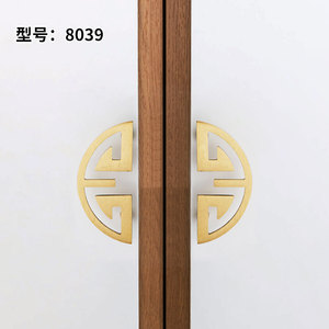 Lcedis Geometric Brass Cabinet Handles For <b>Wardrobe</b> Furniture Hardware Durable Plating - Product Image 2