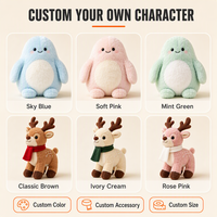 Peluche douce au toucher Monstre Blob Ventre Crème avec Écharpe Côtelée, Thème Rennes, pour Boutique de Cadeaux de Station de Ski