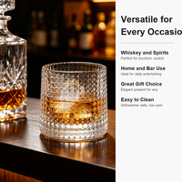 Gobelet en verre de luxe transparent à motif treillis gaufré, à paroi épaisse, anti-fuite, compatible lave-vaisselle, vente en gros personnalisée