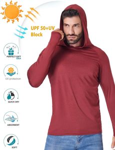 Sweats à capuche athlétiques pour hommes Chemises de pêche à manches longues pour hommes UPF 50 + SPF UV Chemises de protection solaire Rash Guards - Product Image 6