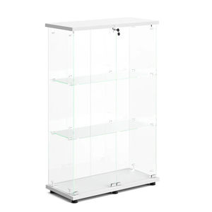 Vitrina Blanca de 2 Puertas y 3 Estantes con Luz LED, Mueble Multiusos para Vinos y Almacenamiento para Sala de Estar - Product Image 5