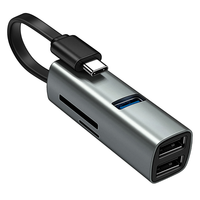 Hub USB 5 in 1 Berkualitas Tinggi dengan Tipe C dan 5 Port USB & Docking Station untuk Laptop Monitor Komputer