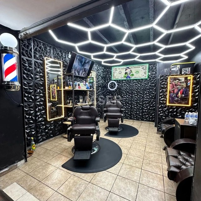 Modern Barbershop Ceiling Lights High Lumen Hexagon Hanging Aluminum LED Lights Dimmable for Hair Salon Beauty Workshop Lighting