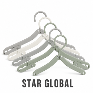 Modern <b>Plastic</b> Clothes Rack Folding Travel Hanger for Bathroom and Household Durable Fabric for Clothes Drying - Product Image 6